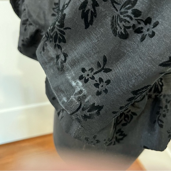 Jackie Jon NY Blk Evening Jacket Floral Embossed Velvet Lined Sz 6P - Picture 6 of 6